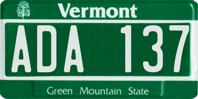 VT license plate ADA137