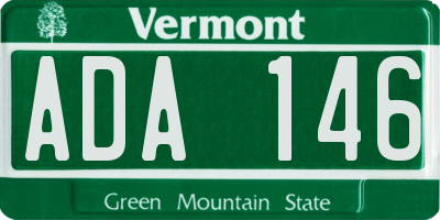 VT license plate ADA146