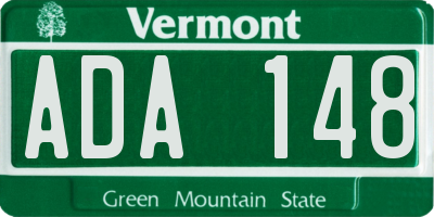 VT license plate ADA148