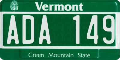 VT license plate ADA149