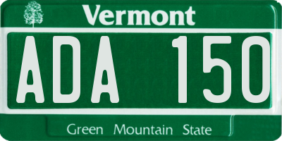 VT license plate ADA150