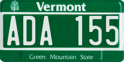 VT license plate ADA155