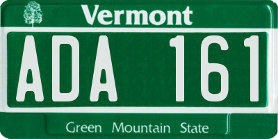 VT license plate ADA161
