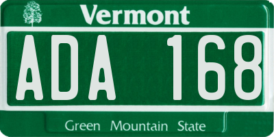 VT license plate ADA168