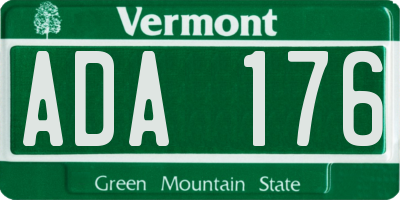 VT license plate ADA176