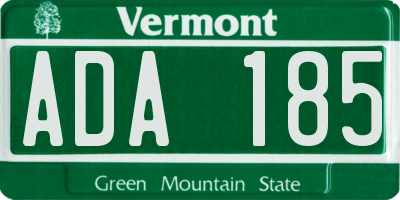VT license plate ADA185
