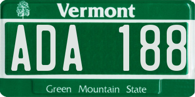 VT license plate ADA188