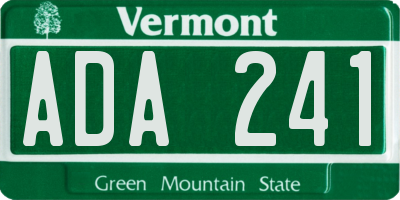 VT license plate ADA241