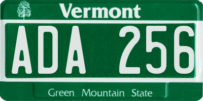 VT license plate ADA256