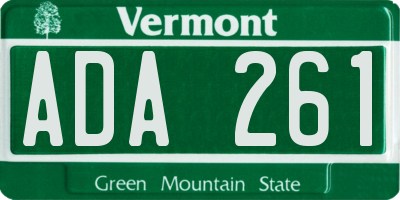 VT license plate ADA261