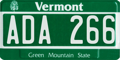 VT license plate ADA266