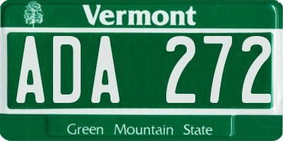 VT license plate ADA272