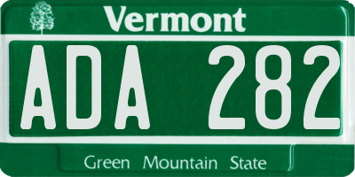 VT license plate ADA282