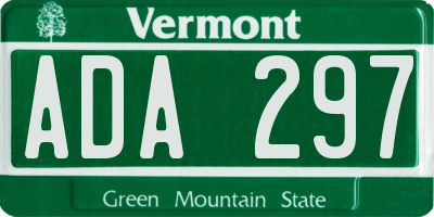 VT license plate ADA297