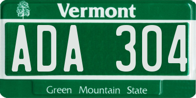 VT license plate ADA304