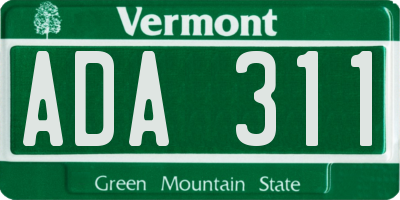 VT license plate ADA311