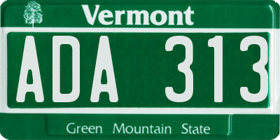 VT license plate ADA313