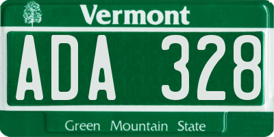 VT license plate ADA328