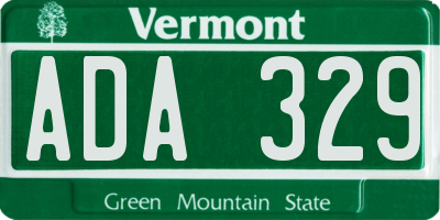 VT license plate ADA329