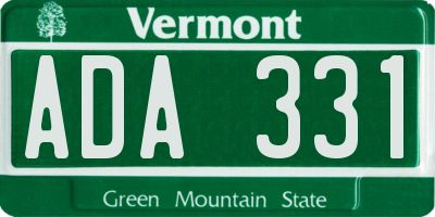 VT license plate ADA331
