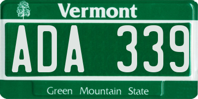 VT license plate ADA339