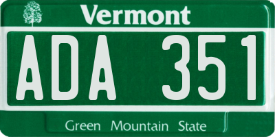 VT license plate ADA351