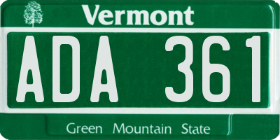 VT license plate ADA361