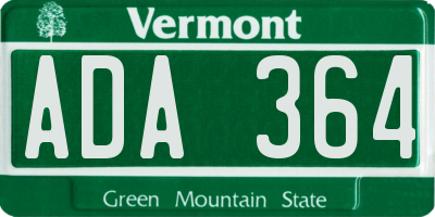 VT license plate ADA364