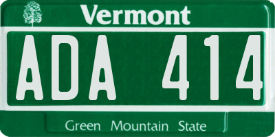 VT license plate ADA414