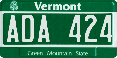 VT license plate ADA424