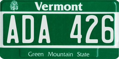 VT license plate ADA426