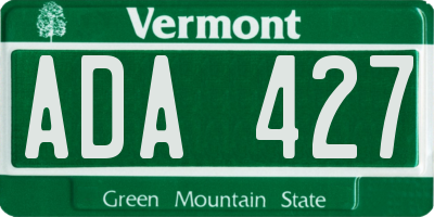 VT license plate ADA427