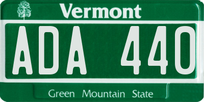 VT license plate ADA440