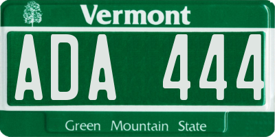 VT license plate ADA444