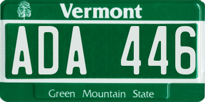 VT license plate ADA446