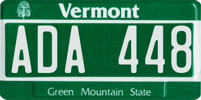 VT license plate ADA448