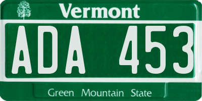 VT license plate ADA453