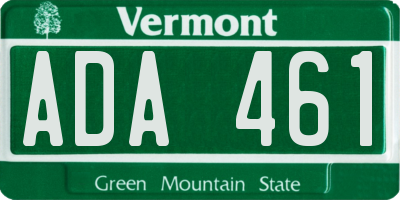 VT license plate ADA461