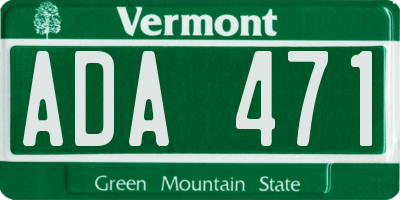VT license plate ADA471