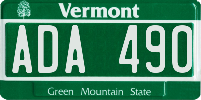 VT license plate ADA490