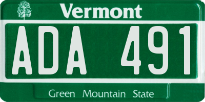 VT license plate ADA491