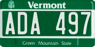 VT license plate ADA497