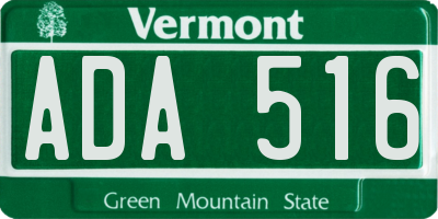 VT license plate ADA516