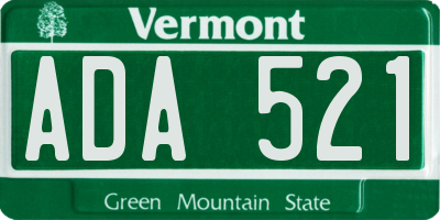 VT license plate ADA521