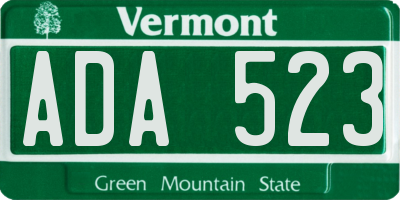 VT license plate ADA523