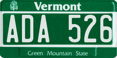 VT license plate ADA526