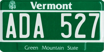 VT license plate ADA527