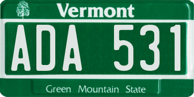 VT license plate ADA531