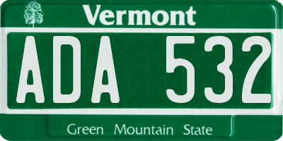 VT license plate ADA532