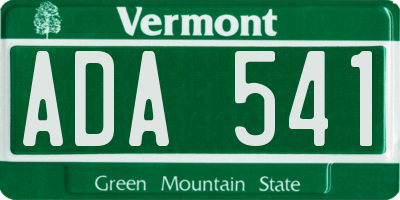 VT license plate ADA541
